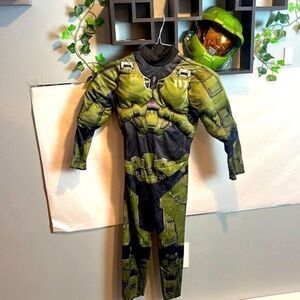 Halo Master Chief Infinite Muscle Deluxe Exclusive Halloween Costume‎ size 7-8